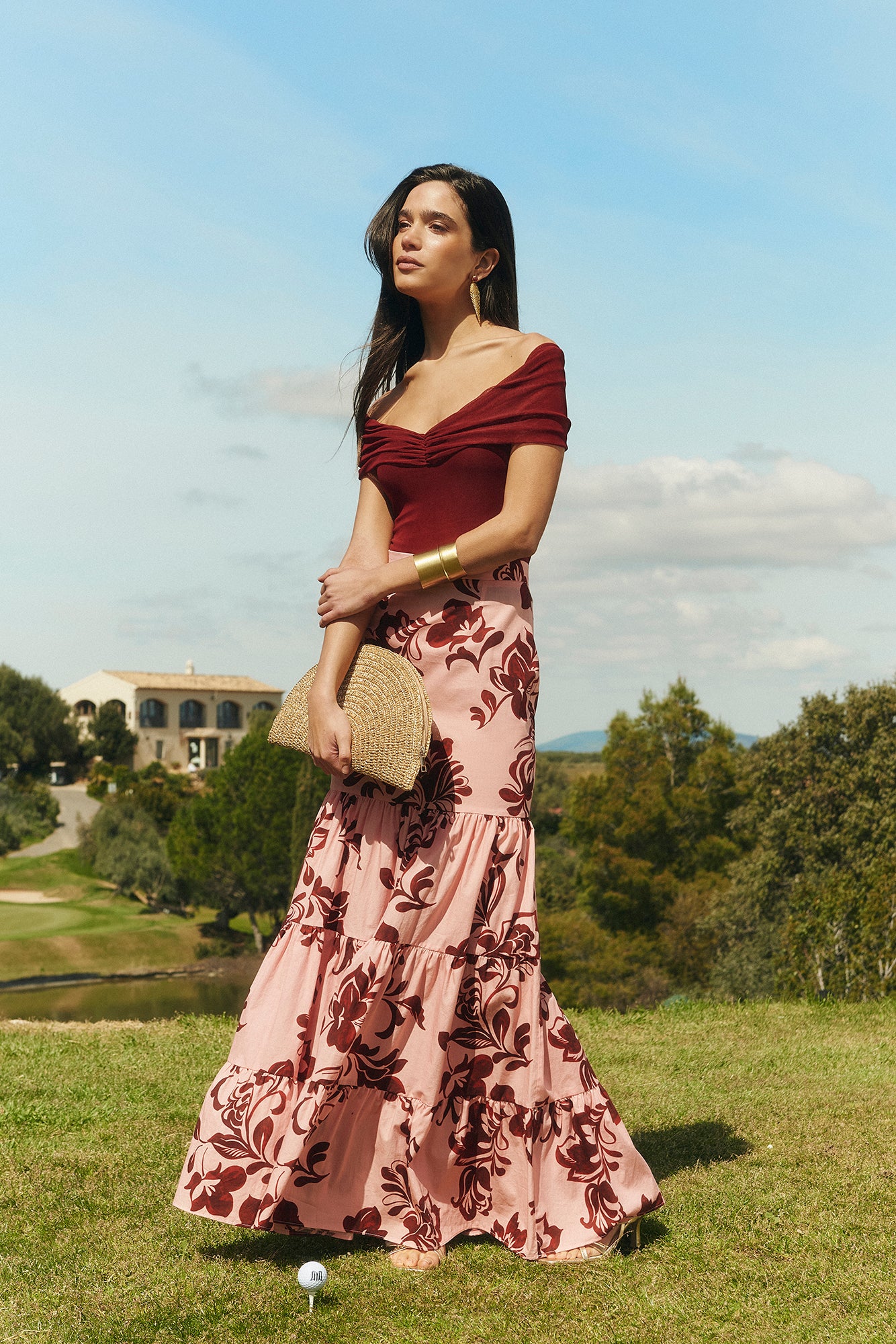 Falda Martina Estampado Terracota