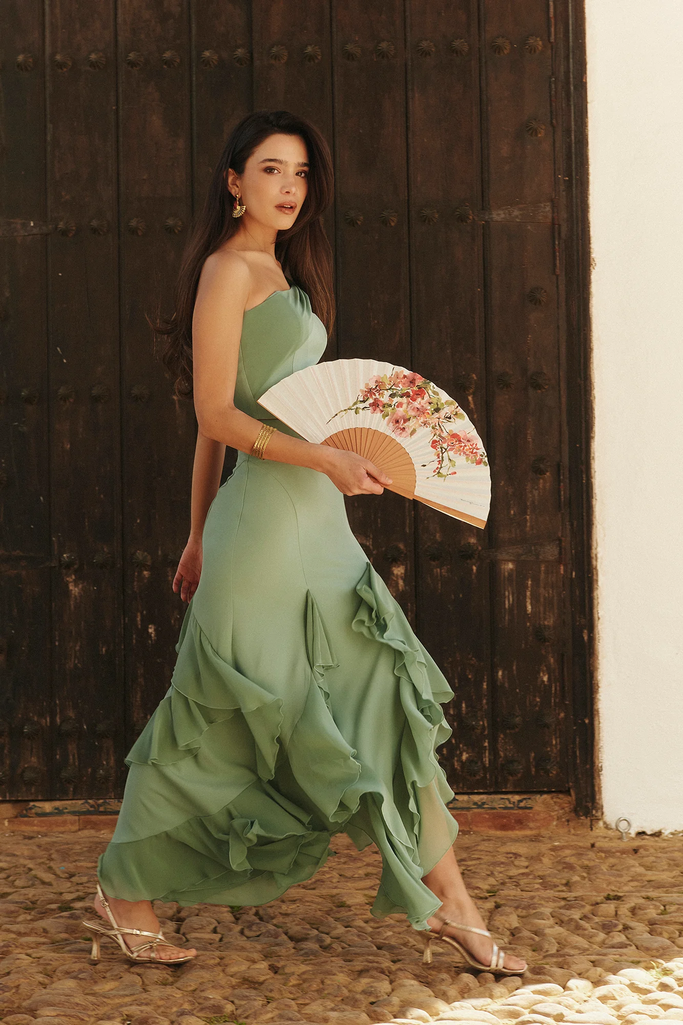 Falda Yara Verde Empolvado