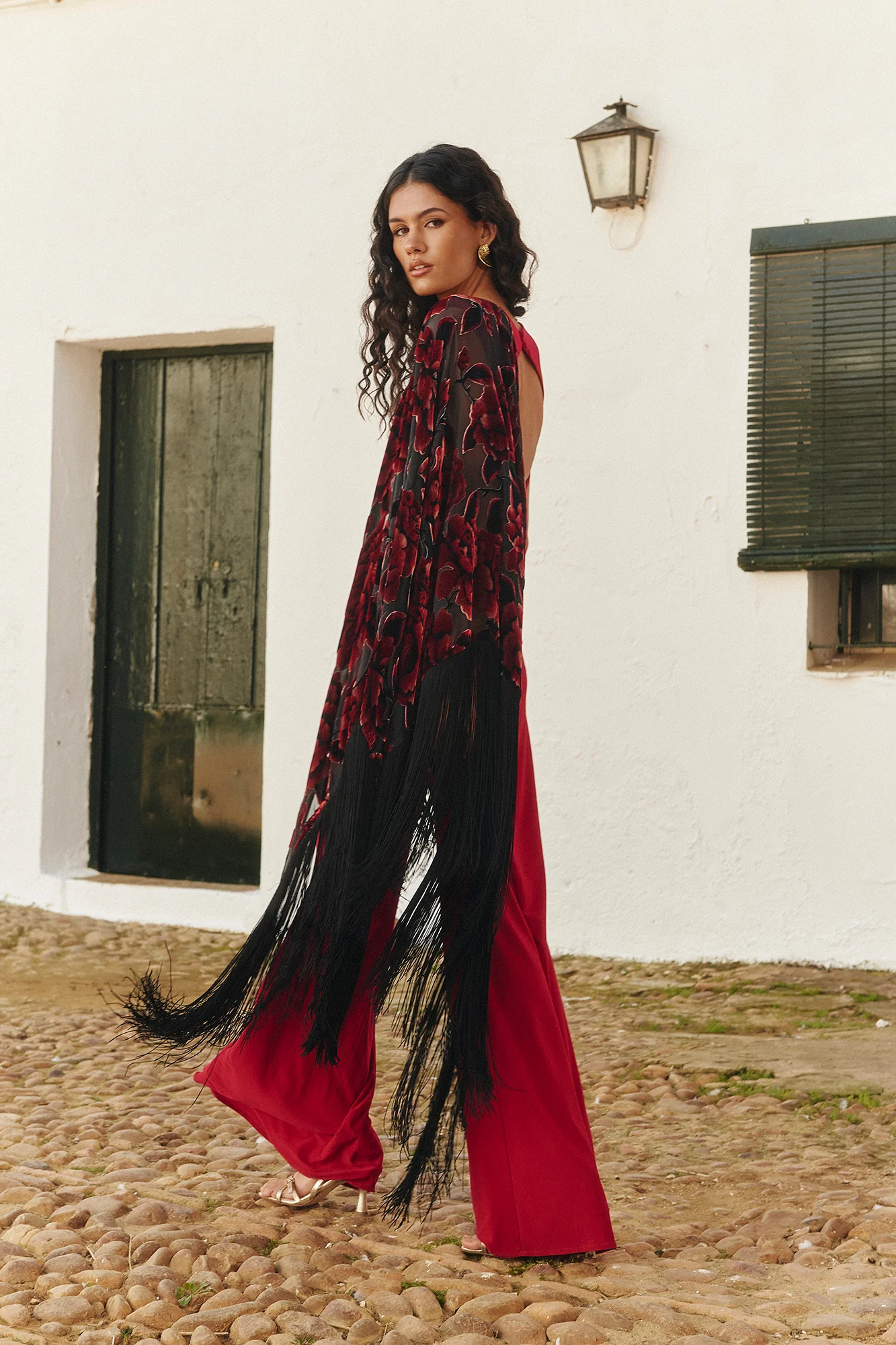 Mantón Ólea Estampado Burdeos - Image 2