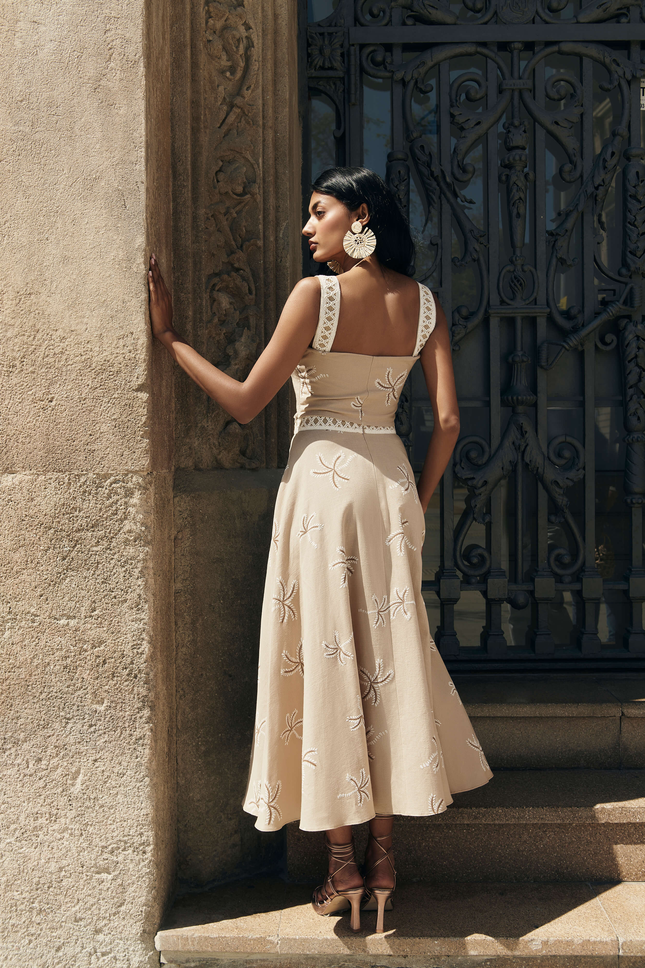 Top Palmar Estampado Beige - Image 2