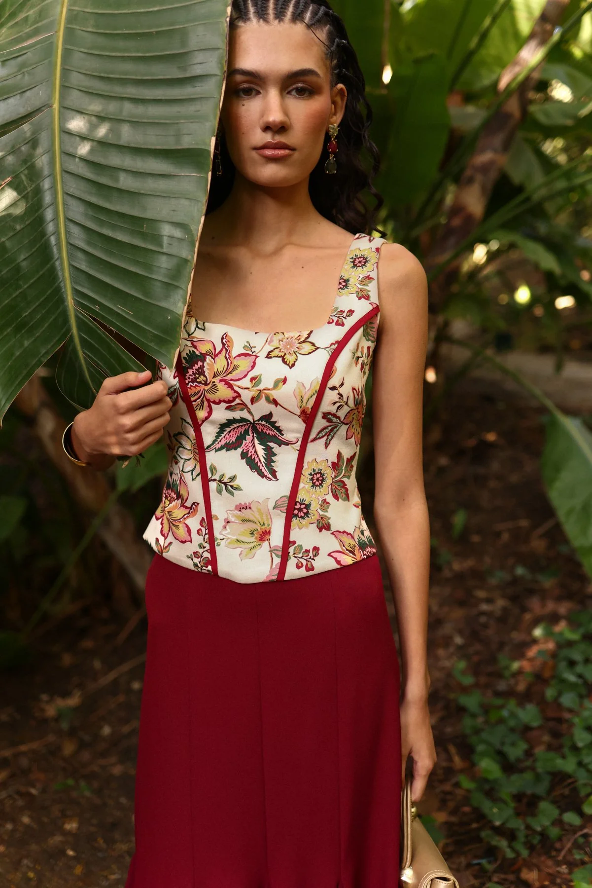 Top Samara Estampado Granate