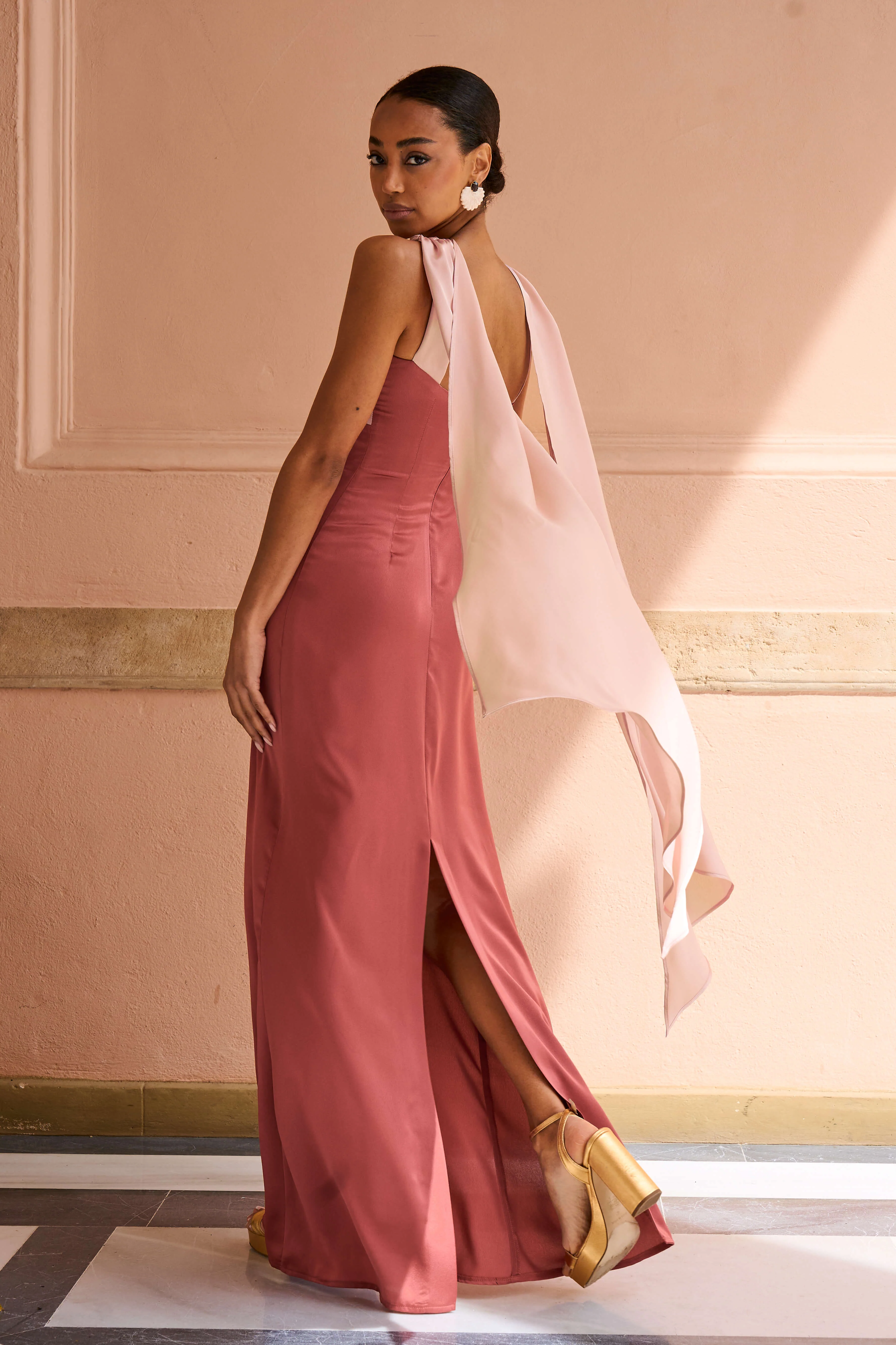 Vestido El Davi Bicolor Rosa - Image 3