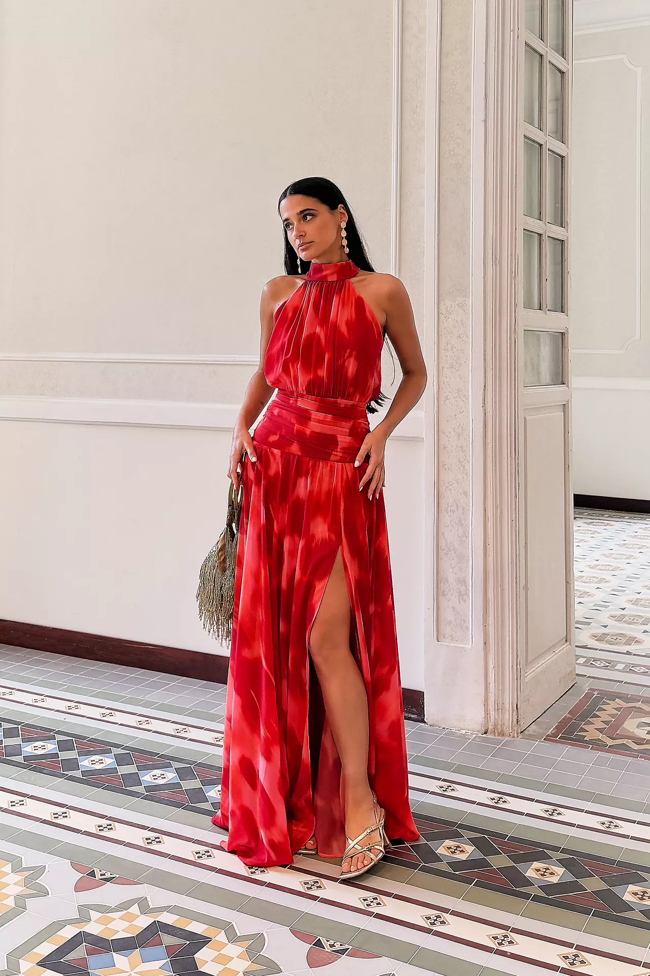Vestido Lobelia Estampado Coral