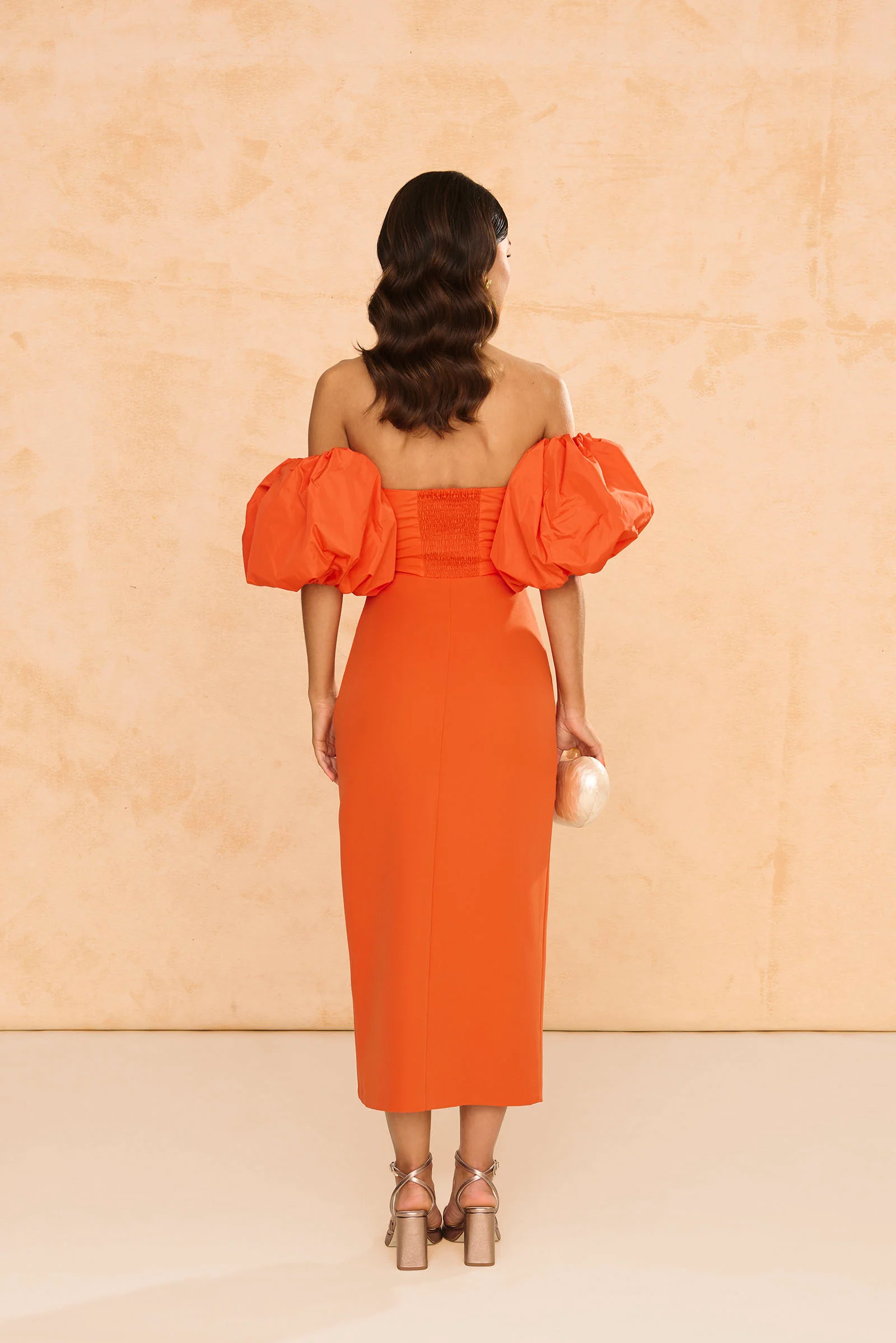 Vestido Midi Manuela Naranja - Image 3